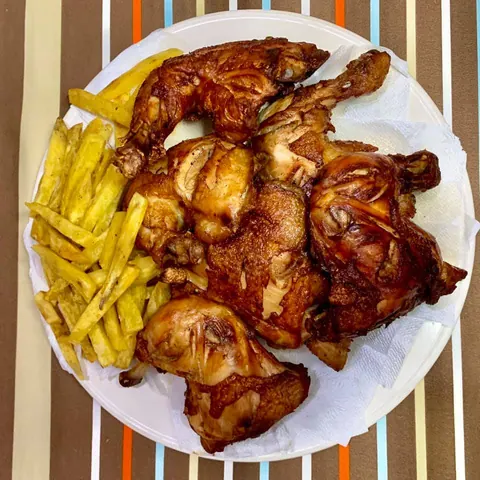 Fried chicken with fries