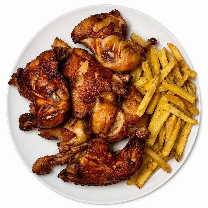 Roast chicken with fries