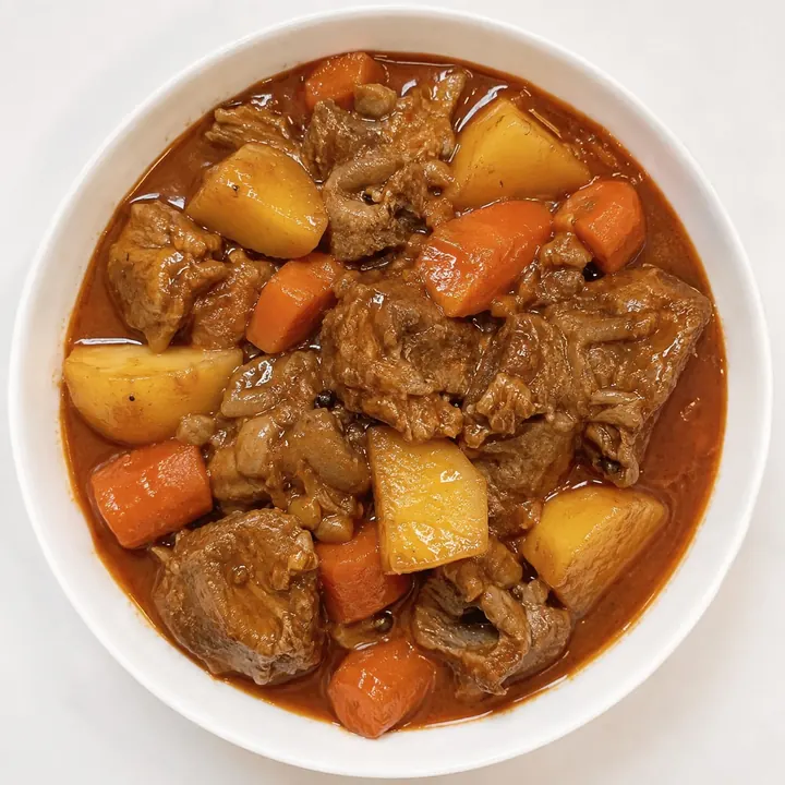 Beef Caldereta with potatoes and carrots